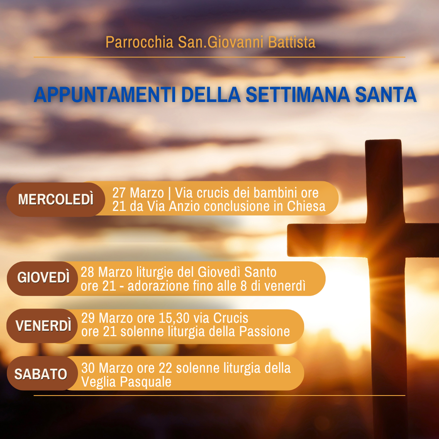 appuntamenti della settimana santa